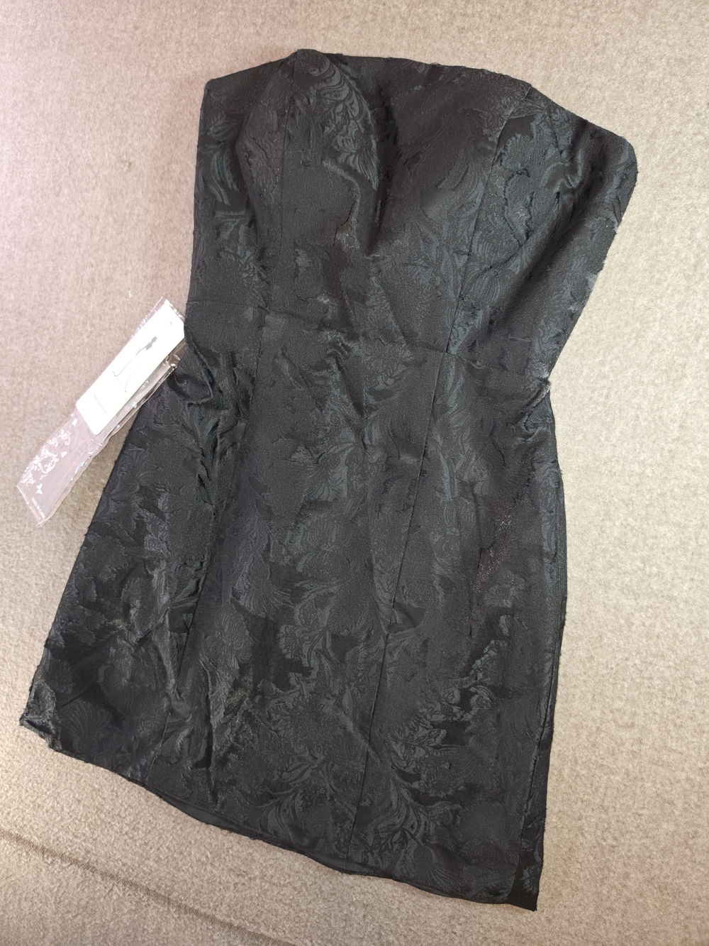 Gorgeous Unbranded Strapless Black Floral Paisley | Jacquard Mini Dress | NWT